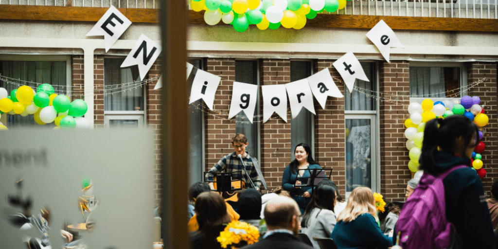 ENVigorate opening ceremony preformance, photo taken outside the courtyard